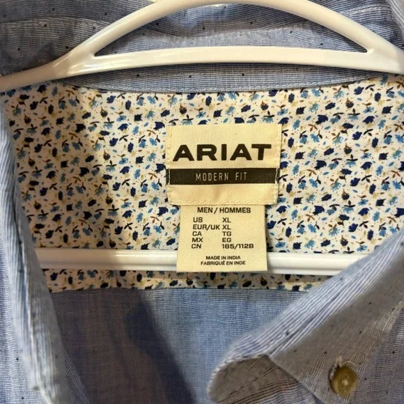 Ariat Modern Fit Blue Micro-Dot Button-Down Shirt – Men's XL - Picture 3 of 8